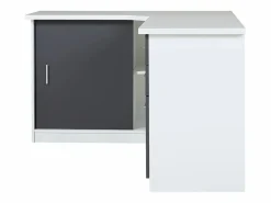 Vente-unique Escritorio rinconero NORWY 2 puertas 2 cajones Blanco/Gris
