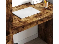 vidaxl Escritorio Roble ahumado 113 x 54 x 120 cm Madera de ingeniería