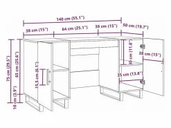 Discount Escritorio Roble 140 x 50 x 75 cm Madera contrachapada Escritorio Tradicional