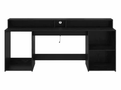 vidaxl Escritorio Roble 200 x 55 x 91 cm Madera contrachapada Negro