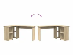 Clicnbuy Escritorio Roble Sonoma 142 x 102 x 73 cm Madera contrachapada