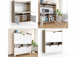 Outlet Vicco Escritorio secretario sonoma 110x45x140 berdi Color natural claro