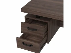 Escritorio sencillo 135×54 cm - 3 cajones silenciosos - tablero amplio - marrón + negro Escritorio Rinconero