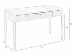 Sale Escritorio tocador nogal con tapa de cristal imitación mármol 7043 Escritorio Rinconero