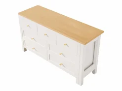 Outlet Merax Escritorio y aparador 2 en 1 - 120 x 40 x 70 cm - Giratorio 360° - con 7 cajones - aglomerado - Blanco