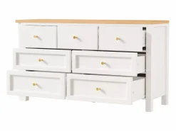 Outlet Merax Escritorio y aparador 2 en 1 - 120 x 40 x 70 cm - Giratorio 360° - con 7 cajones - aglomerado - Blanco