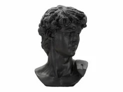 Escultura de cabeza antigua negra de 44 x 35,5 x 60 cm Negro