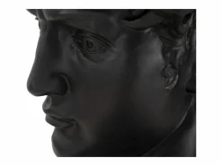 Escultura de cabeza antigua negra de 44 x 35,5 x 60 cm Negro
