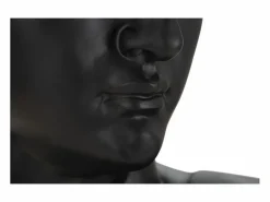 Escultura de cabeza antigua negra de 44 x 35,5 x 60 cm Negro