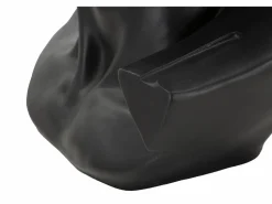 Escultura de cabeza antigua negra de 44 x 35,5 x 60 cm Negro