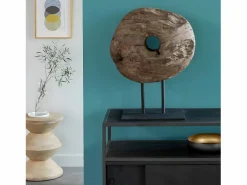 Sale Escultura de madera y metal Fannie - Elegancia y sofisticación para tu interior Estatua