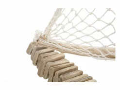 Escultura de velero en madera con red de tela 45x45x7cm Enok - Natural