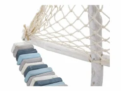Outlet Escultura de velero en madera con red de tela 45x45x7cm Enok - Marino Azul