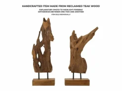 Escultura decorativa artesanal en madera de teca estilo étnico Rakat