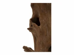 Hot Escultura decorativa étnica de madera de teca hecha a mano Akar Marru00f3n
