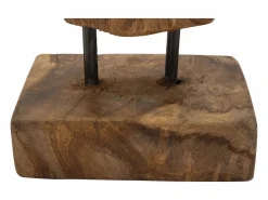 Escultura estilo étnico en madera de teca tallada a mano Taka