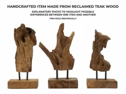 Escultura estilo étnico en madera de teca tallada a mano Taka