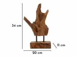 Escultura estilo étnico en madera de teca tallada a mano Taka