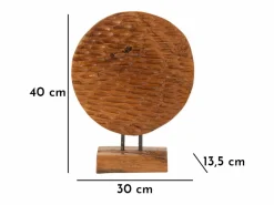 Escultura étnica decorativa de madera de teca hecha a mano Coin