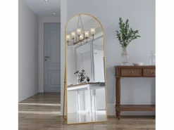 Discount Espejo arqueado de cuerpo entero - 53 x 162 cm Espejo de pie arqueado grande de cuerpo entero - Espejo de tocador para sala de estar, Espejo