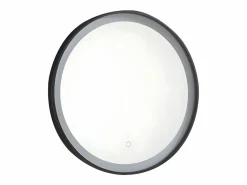 New OZAIA Espejo baño luminoso redondo LEDS NUMEA - Anch 60xAlt.60 cm Negro