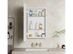 Espejo de baño - Mueble con espejo - Estante regulable - 76 x 51 cm -