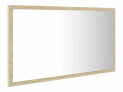 Sale Espejo de baño acrílico color roble Sonoma 80x8,5x37 cm Estantería Sobre Inodoro