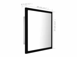 vidaxl Espejo de baño acrílico brillo 40x8,5x37 cm