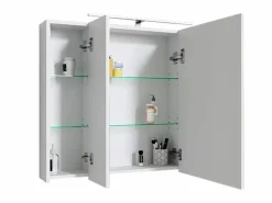Clearance Espejo de baño armario con LED 90,4x72x15 cm Mueble De Pared Para Baño