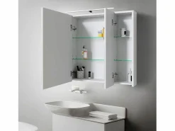 Clearance Espejo de baño armario con LED 90,4x72x15 cm Mueble De Pared Para Baño