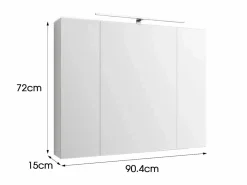 Clearance Espejo de baño armario con LED 90,4x72x15 cm Mueble De Pared Para Baño