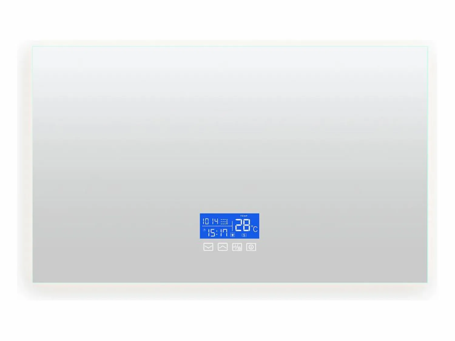 Sale Espejo de baño con iluminación LED - 100 x 60 cm - 3 colores de luz - con indicador de temperatura Blanco