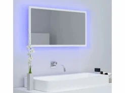 Clearance Espejo de baño LED acrílico 80x8,5x37 cm ES767247 Blanco