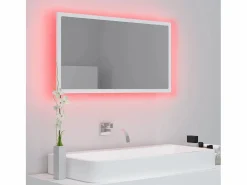 Clearance Espejo de baño LED acrílico 80x8,5x37 cm ES767247 Blanco