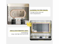 Outlet Espejo de baño LED antivaho 3 colores regulables 120x60x4cm Accesorios De Cuarto De Baño|Espejo De Cuarto De Baño