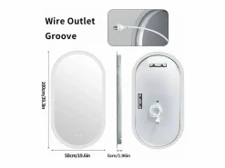 Sale Fativo Espejo de baño LED ovalado 100x50cm espejo de pared iluminado con 3 colores ajustables 100x50cm Plateado