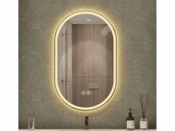 Hot Espejo de baño LED ovalado 60x90 cm con función antivaho - Cristal antivaho Accesorios De Cuarto De Baño|Espejo De Cuarto De Baño
