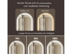 Hot Espejo de baño LED ovalado 60x90 cm con función antivaho - Cristal antivaho Accesorios De Cuarto De Baño|Espejo De Cuarto De Baño