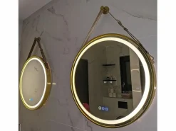 Fativo Espejo de baño LED redondo con 3 colores regulables antivaho 60x60cm