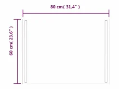 Online Espejo de baño LED 80x60 cm Transparente
