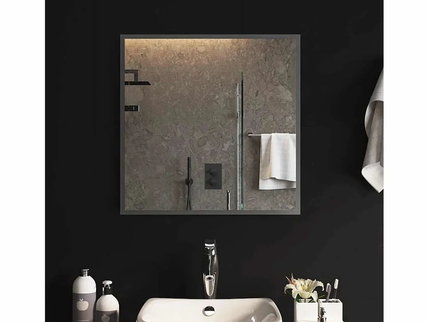 Best Espejo de baño LED 60x60 cm Accesorios De Cuarto De Baño|Espejo De Cuarto De Baño