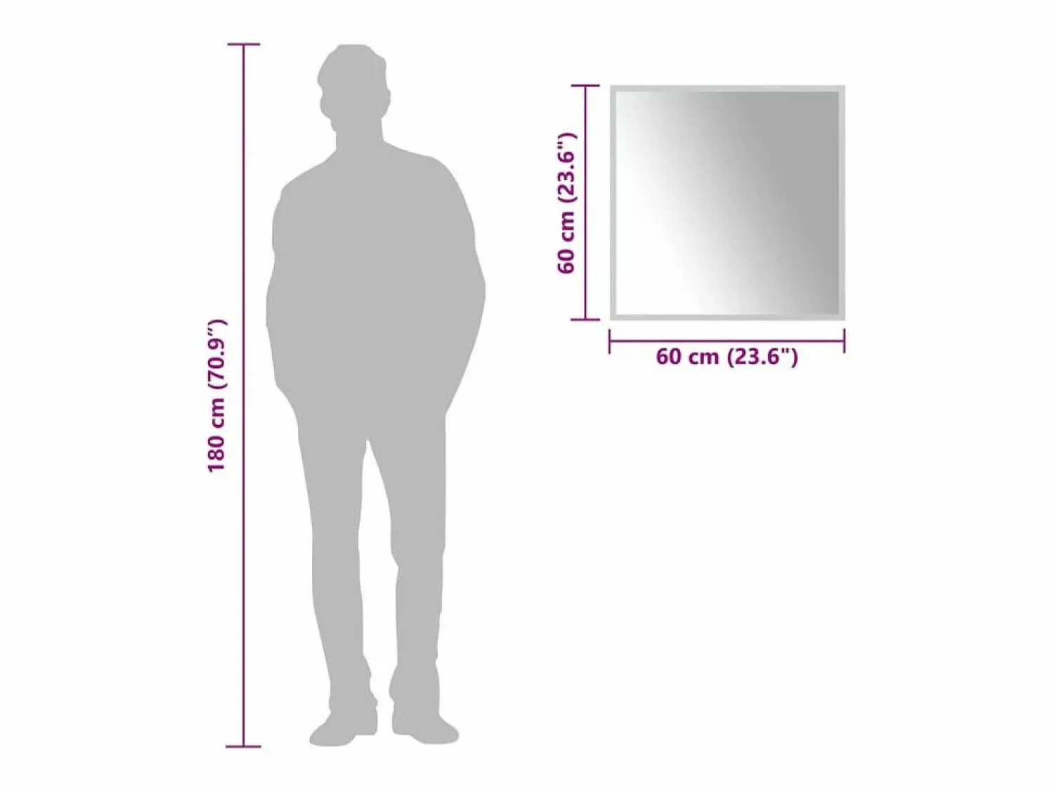 Best Espejo de baño LED 60x60 cm Accesorios De Cuarto De Baño|Espejo De Cuarto De Baño