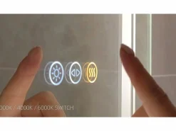Fativo Espejo de baño LED 120x80cm espejo de pared rectangular luz antivaho 120x80cm