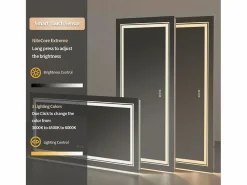 Fativo Espejo de baño LED 120x80cm espejo de pared rectangular luz antivaho 120x80cm
