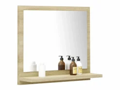 Espejo de baño madera contrachapada color roble 40x10,5x37 cm ES389723