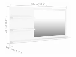 vidaxl Espejo de baño madera contrachapada 90x10,5x45 cm