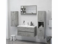 Sale Espejo de baño madera contrachapada hormigón 90x10,5x45 cm ES103386 Accesorios De Cuarto De Baño|Espejo De Cuarto De Baño