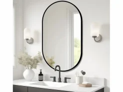 Hot Hauss Spole Espejo de baño ovalado 50x80 cm en cristal Plateado