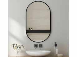 Hot Hauss Spole Espejo de baño ovalado 50x80 cm en cristal Plateado