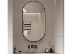 Hot Hauss Spole Espejo de baño ovalado 50x80 cm en cristal Plateado